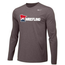 MN/USA Wrestling Dark Grey Nike Legend L.S. T-Shirt