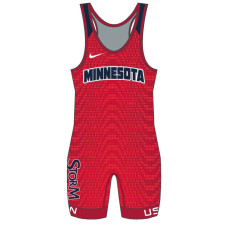 National Team MN/USA Wrestling Red Nike Singlet 2023 - In Stock Now