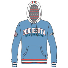 MN/USA Wrestling Sublimated Carolina Blue Hoodie