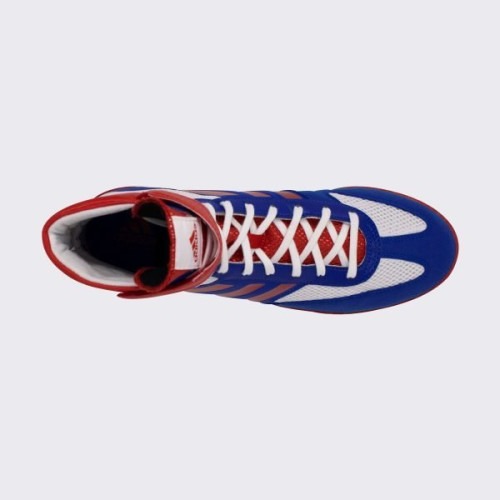 Wrestling Shoes adidas Combat Speed 5 White/Royal/Red by JRWrestling.com